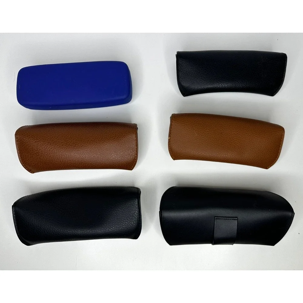 Ray Ban Sunglass Case Lot 6 Brown Black Belt Loop Polishing  Faux Leather